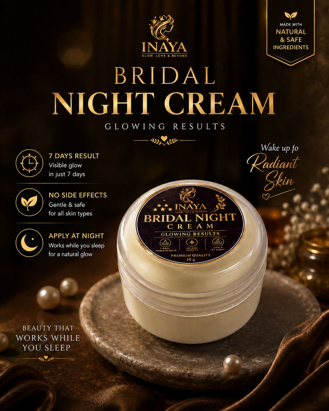 Inaya Bridal Night Cream - Glowing Results